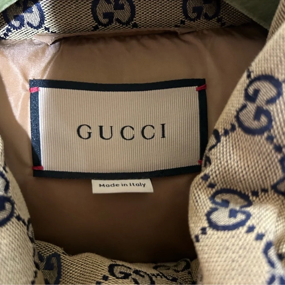 Men’s Gucci, GG canvas down puffer jacket size 52/XL made in Italy